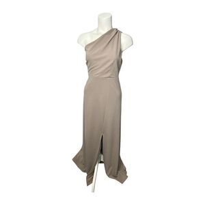 Birdy Gray Taupe One Shoulder KIRA Dress Crepe Sz XL‎